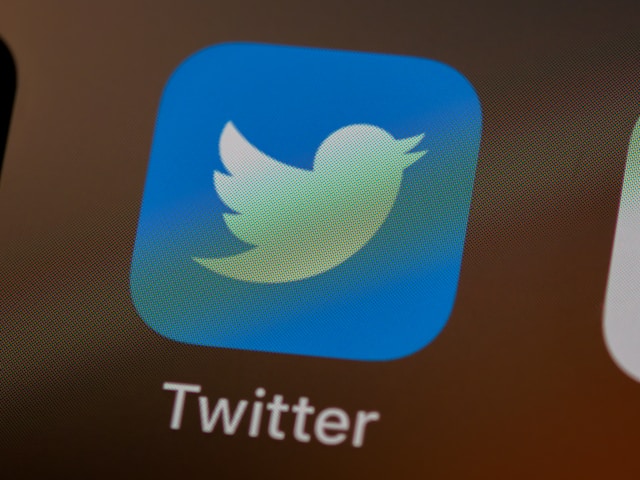 A close-up photo of the Twitter app icon.